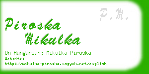 piroska mikulka business card